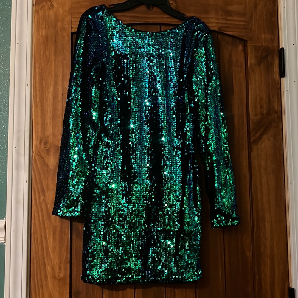 SHEIN, S, sequin dress